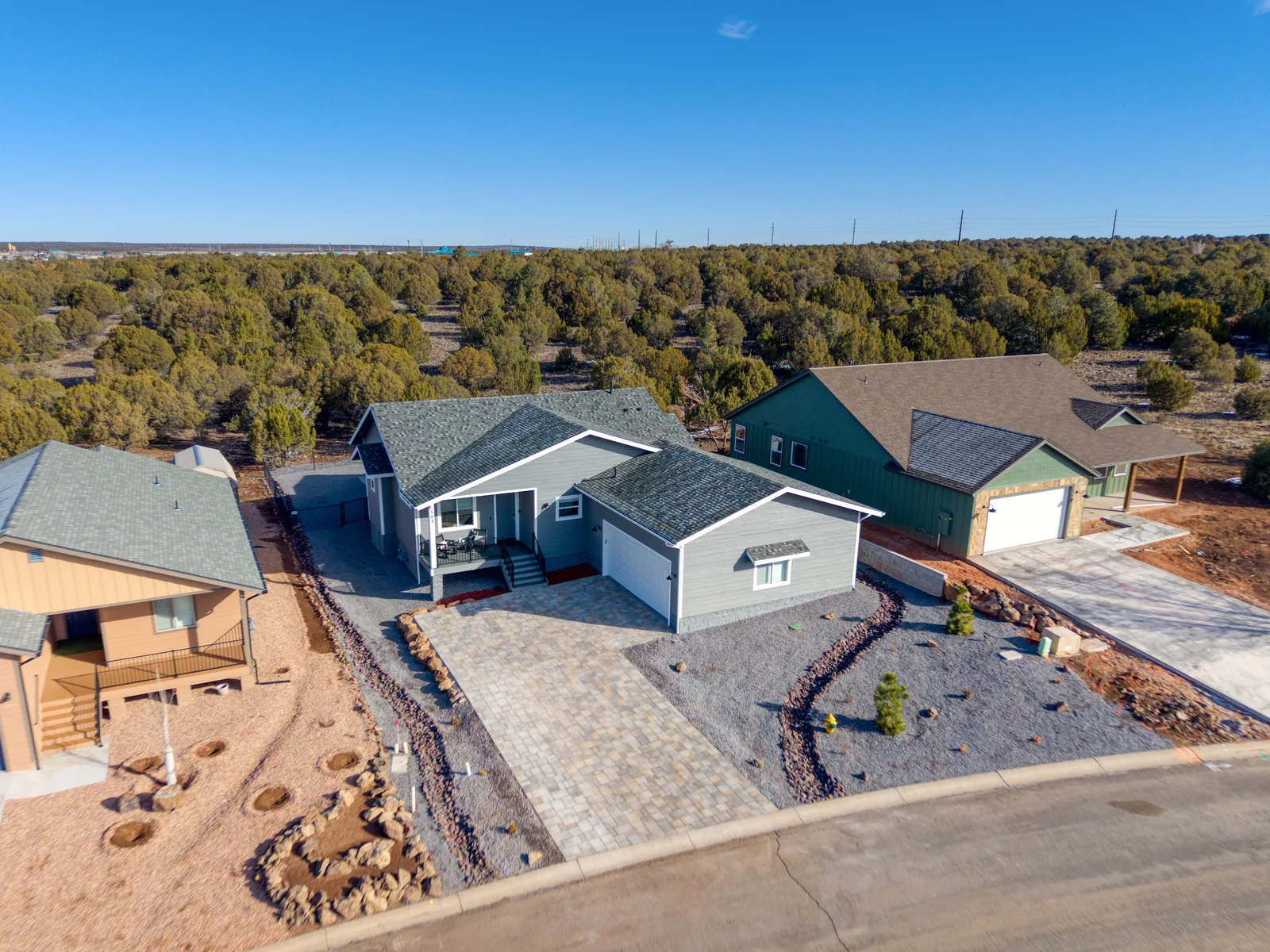 Aerial view of the Show Low Bluff neighborhood and surrounding high-desert forest